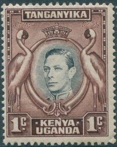 Kenya Uganda and Tanganyika 1938 SG131a 1c black and brown KGVI cranes #2 MNH (a