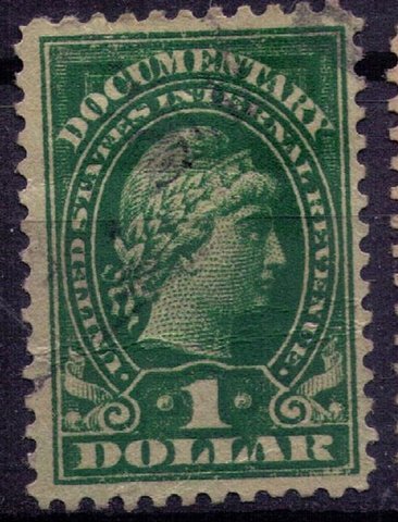 US Sc #R217  USED $1 REVENUE STAMP (1914) F-VF