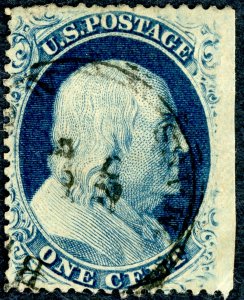 #24 – 1857 1c Franklin. Used. Fine.