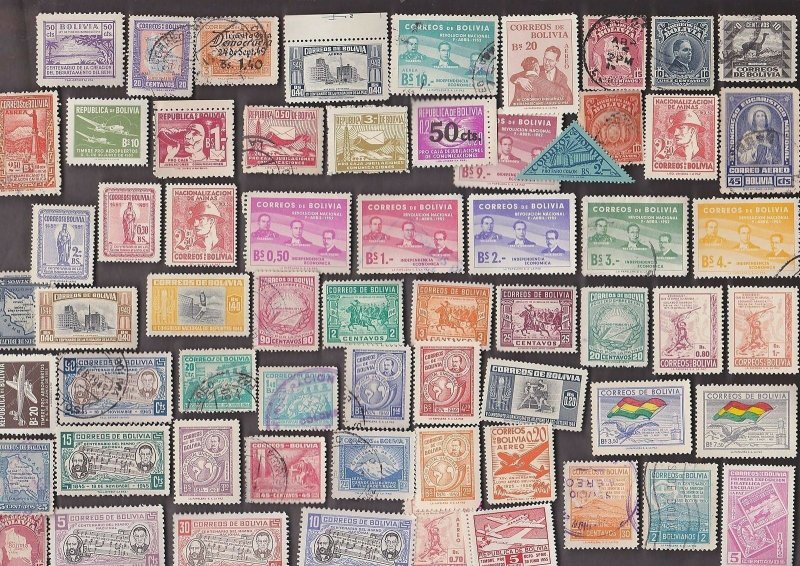 100 ALL DIFFERENT BOLIVIA STAMPS