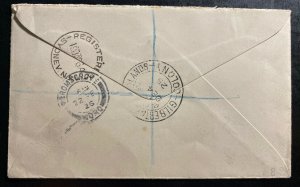 1925 Nikunau Island Gilbert & Ellice Registered Cover To Bromsgrove England