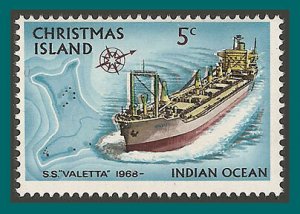 Christmas Island 1973 Ships 3, 5c MNH #43,SG41