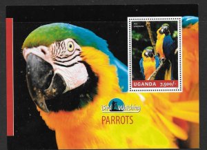 UGANDA 2014 PARROTS SHEET MNH