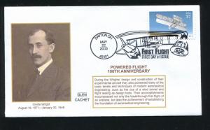 US 3783 First Flight GLEN Cachet FDC Orville Wright