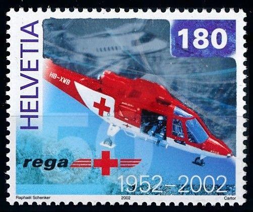 [68776] Switzerland 2002 Red Cross Air Ambulance Helicopter Hologram  MNH