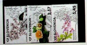 SLOVENIA Sc 1379-81 NH ISSUE OF 2020 - FLOWERS