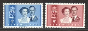 Luxembourg Scott 290-91 Unused LHOG - 1953 Royal Wedding H/Vs of Set - SCV $6.00