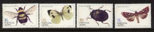 Portugal - Azores 345-8 MNH Insects, Bee, Butterfly, Beetle