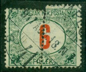 HUNGARY #J22, 6f Postage Due, Stunning PERF FREAKS actually used, (#1)