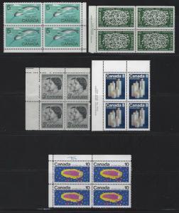 CANADA - PLATE & CORNER BLOCKS LOT #1 MNH CHRISTMAS NARWAL LABOUR RED CROSS QEII