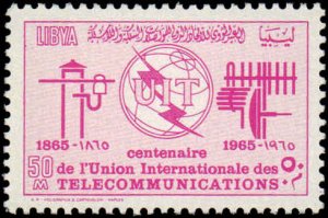 Libya #279-281, Complete Set(3), 1965, ITU, Never Hinged