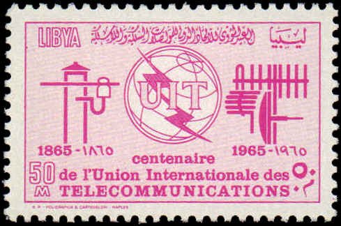 Libya #279-281, Complete Set(3), 1965, ITU, Never Hinged