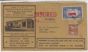 Scott 909c reverse printing commercial cover 1948 . Springfie(c107