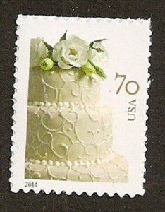 US 4867 Wedding Cake 70c single (1 stamp) MNH 2014