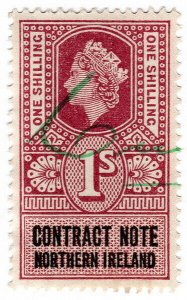 (I.B) Elizabeth II Revenue : Contract Note (Northern Ireland) 1/- 