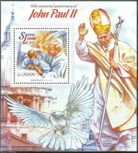 SIERRA LEONE 2015 10th MEMORIAL ANN OF POPE JOHN PAUL II S/S MINT NH