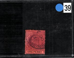 Nigeria LAGOS KEVII Stamp 1d *ABEOKUTA * CDS Postmark Used BL2WHITE39