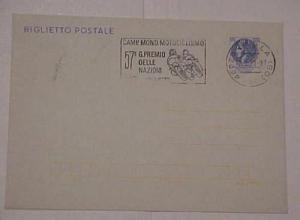 ITALY  MOTORCYCLE 1970 ON POSTAL CARD