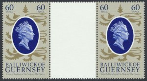 Guernsey QE II 60th Birthday Gutter Pair MNH SG 365  SC# 330   see scan