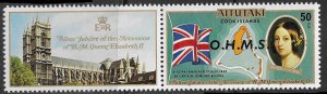 Aitutaki Scott O11 MNH QEII Silver Jubilee Official issue of 1978 with Tab