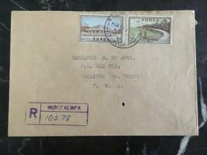 1965 Nuku��alofa Tonga Toga AirMail Registered Cover To Atlanta Ga USA