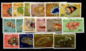 COCOS (KEELING) IS. SG135/50 1985 SHELLS DEFINITIVE SET MNH