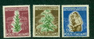 ITALY #544-6  MINT NH  CV $92.50  Tobacco