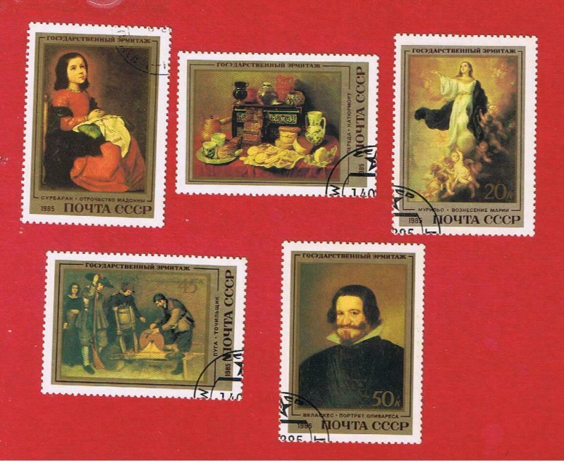 Russia #5335-5339  VF used  Paintings  Free S/H
