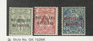 New Hebrides - French, Postage Stamp, #1-3 Mint Hinged, 1910, JFZ