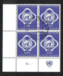 United Nations Geneva   #14   1969  10f. cornerblock of four stamps