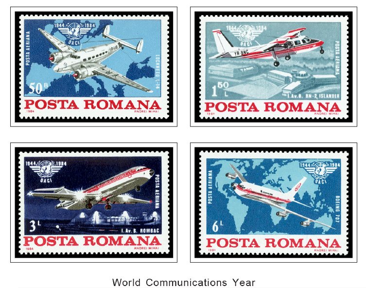 COLOR PRINTED ROMANIA AIRMAIL 1928-2000 STAMP ALBUM PAGES (56 illustrated pages)