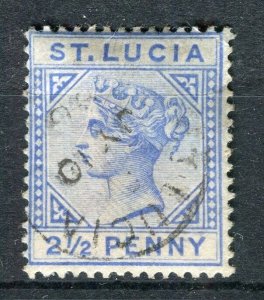 ST.LUCIA; 1890s early classic QV issue fine used 2.5d value