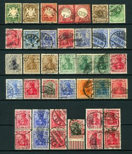 Germany #17 / #124 1872-1920 Small Asst Early Germania, Bayern Shades Pairs Used