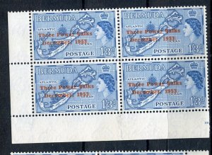 BERMUDA; 1953 early QEII Power Talks issue Mint Marginal BLOCK