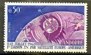 Andorra (French) 1962 Sc#154 TELSTAR SATELLITE SPACE (1) MNH