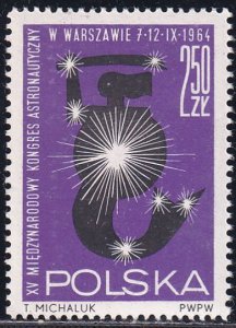 Poland 1964 Sc 1266 Warsaw Mermaid Stars Astronautical Congress Stamp MNH