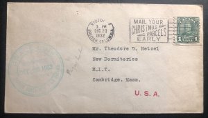 1932 Victoria Canada Grace Lines cover To Cambridge MA USA