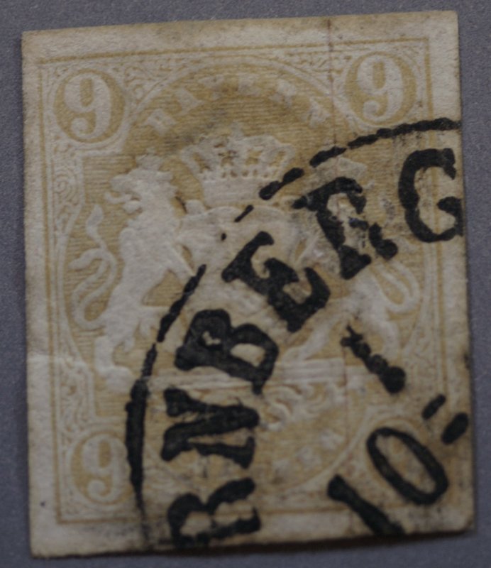 German States Bavaria #20 VG Nurnberg Cancel with Partial Date