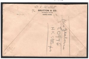 HONG KONG Cover 1946 Air Canadian Pacific Railway *BY AIR TO LONDON ONLY* Y158