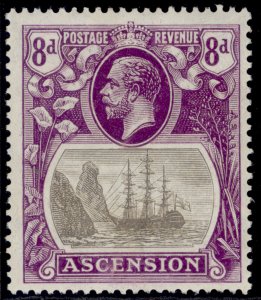 ASCENSION GV SG17b, 8d grey-black & bright violet, LH MINT. Cat £325. TORN FLAG