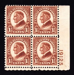 US 633 1 1/2c Harding Mint Bottom Right Plate #19125 Block 4 VF OG NH SCV $120