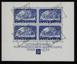 Austria 1933  Scott #B111 used exhibition cancel (CV 2400.00)