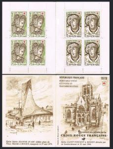 France B521a booklet,MNH.Michel 2183-2184 MH. Red Cross-1979.Simon the Magician.