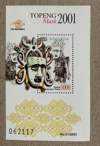 Indonesia 2001 Topeng Mask MS, MNH. Scott 1936, CV $3.00