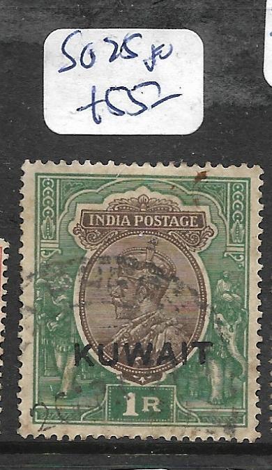 KUWAIT (P01003B)  ON INDIA KGV 1R  SG 25  VFU