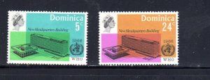 DOMINICA #197-198 1966 WHO HEADQUARTERS ISSUE MINT VF NH O.G