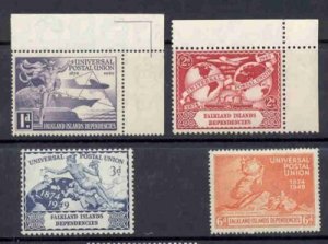 Falkland IS Dep Sc1L4-7 1949 UPU anniv stamp set mint