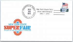 US SPECIAL EVENT COVER PICTORIAL CANCEL NEW YORK STATE SUPERFAIR SYRACUSE 1972