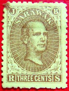 SARAWAK 1869 3c Sir James Brooke MLH Scott 1 CV$80