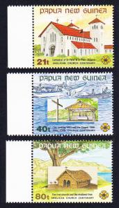 Papua NG Anglican Church 3v with margins SG#655-657 SC#775-777